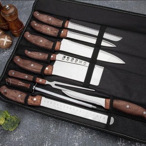 Set cuțite inox 9 piese in husa maro Royalty Line RL-K9C - Img 6