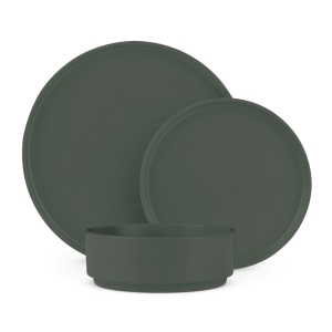 Set farfurii 18 piese Green Matt Berlinger Haus LP-BH-261, ceramica, verde mat