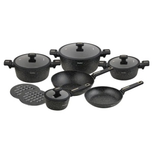 Set oale marmorate cu capace 12 peise Klausberg KB-7968, negru - Img 3