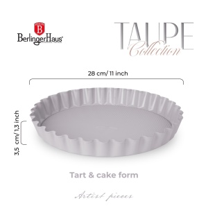 Tava pentru tarta 28 cm Taupe Berlinger Haus BH 8632, antiaderenta, gri