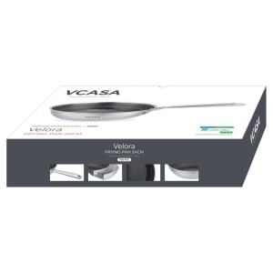 Tigaie ceramică antiaderentă fără PFAS 24 cm, Tri-Ply, pentru inducție – VCASA Velora 90155, fără PTFE și PFOA - Img 3
