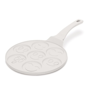 Tigaie cu 7 forme emoji pentru clatite 26 cm Sahara Berlinger Haus BH 7792, antiaderenta, crem