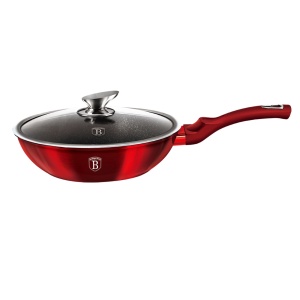 Tigaie wok marmorata 28 cm Burgundy Metalic Line Berlinger Haus BH 1265N