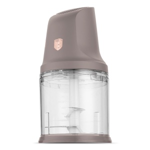 Tocător electric mini 2 în 1, 300 W, bol 1 L – Berlinger Haus Taupe Collection BH 9888, 4 lame inox, 2 viteze