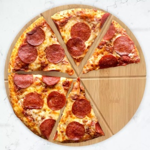 Tocător pentru pizza din bambus, Ø 35 cm – Kinghoff KH-1565, 6 secțiuni marcate - Img 4
