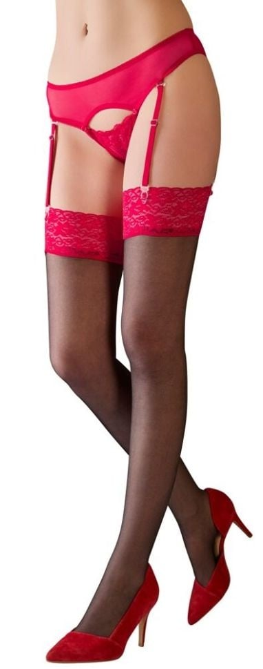 Ciorapi senzuali cu dantela rosi Stockings with Red Lace Marime 4XL