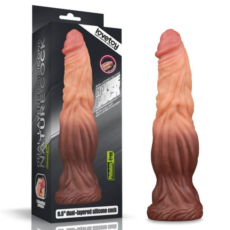 Dildo cu design unic 9.5 Dual Density Silicone Handmade Dildo 24.5cm