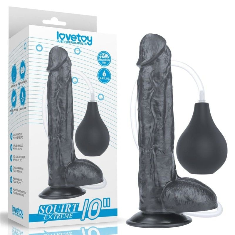 Dildo cu ejaculare Squirting 10 Extreme Dildo - Black- 25cm