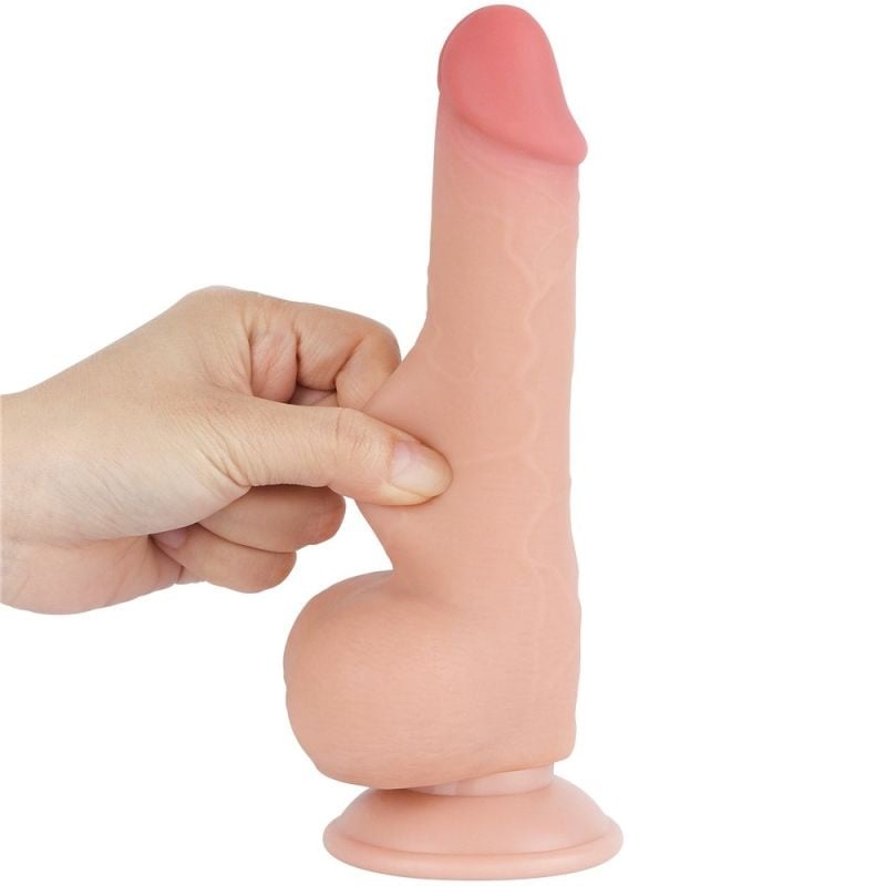 Dildo din material TPE super realist cu două straturi DILDO 7.5\'\' SLIDING SKIN DUAL LAYER DONG FLESH (19.5cm) - 2 | YEO