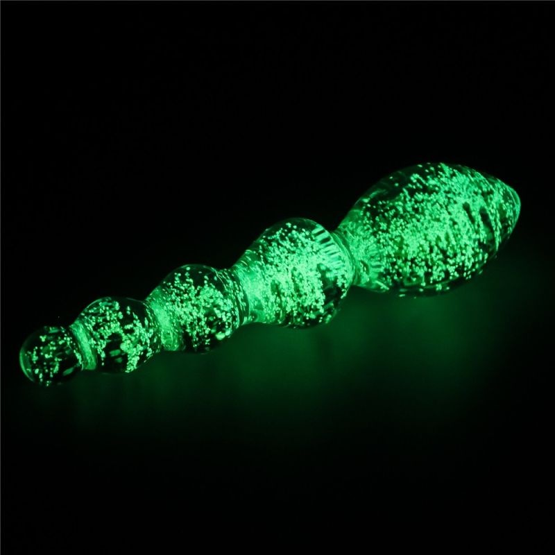 Dildo din sticla Glow-in-the-dark Twilight Gleam Glass Dildo-Tantalizing Orbs - 2 | YEO