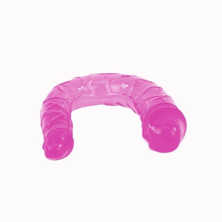 Dildo dublu transparent DOUBLE DONG PURPLE, 30CM culoare mov - 2 | YEO