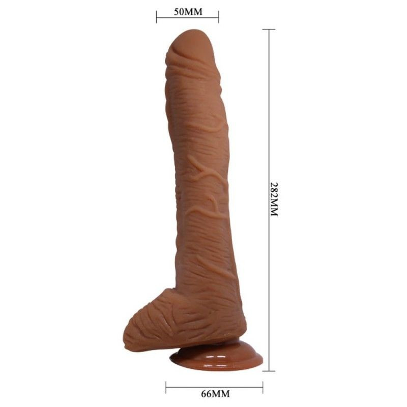 Dildo Mare Curbat Realist cu ventuza de fizare, Alex - Brown - 2 | YEO