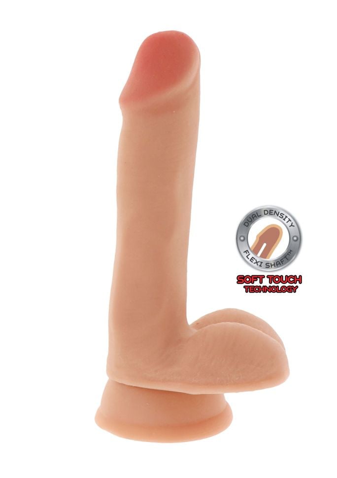 Dildo premium, ce imita perfect pielea umana Dual Density Dildo 6 inchi Balls