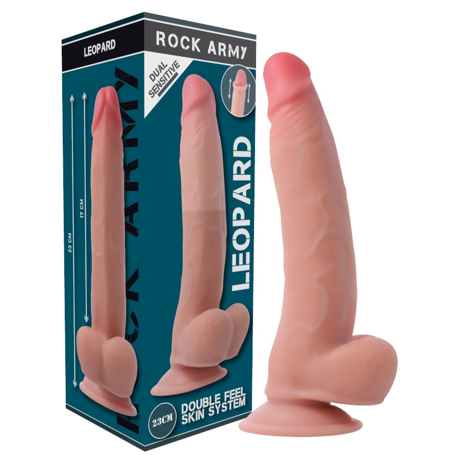 Dildo realistic Dual Density Leopard Dimensiune: 23 cm x 4,77 cm