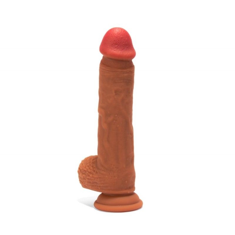 Dildo Silicon Dual Layered Dildo Brown 22cm - 1 | YEO