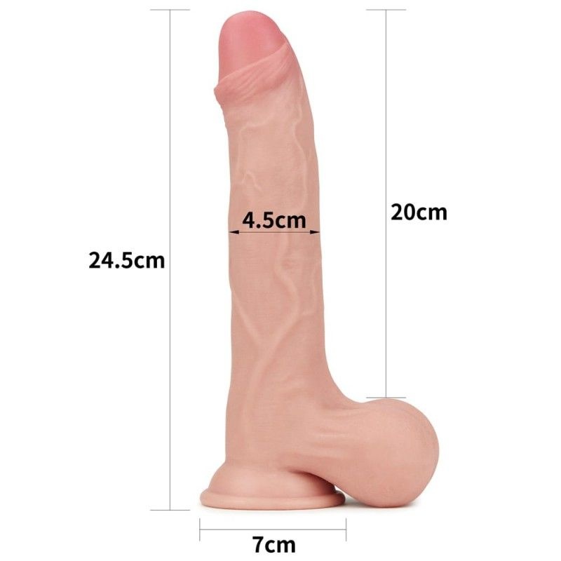 Dildo Sliding Skin Dual Layer - Whole Testicle 24.5cm - 1 | YEO