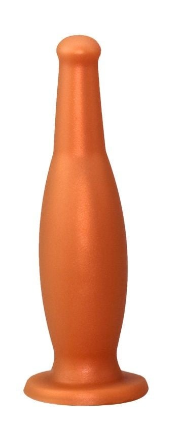 Dildo special intr-o forma de sticla Beer Bottle Medium Silicon Lichid Auriu Ventuza 23 cm