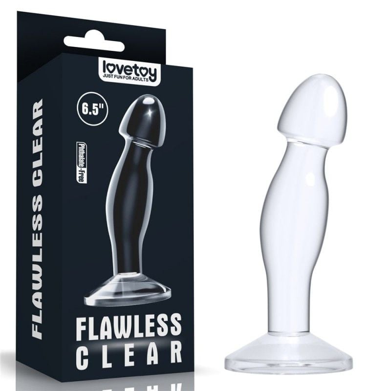 Dop anal transparent 6.5\'\' Flawless Clear Prostate Plug 16.5cm