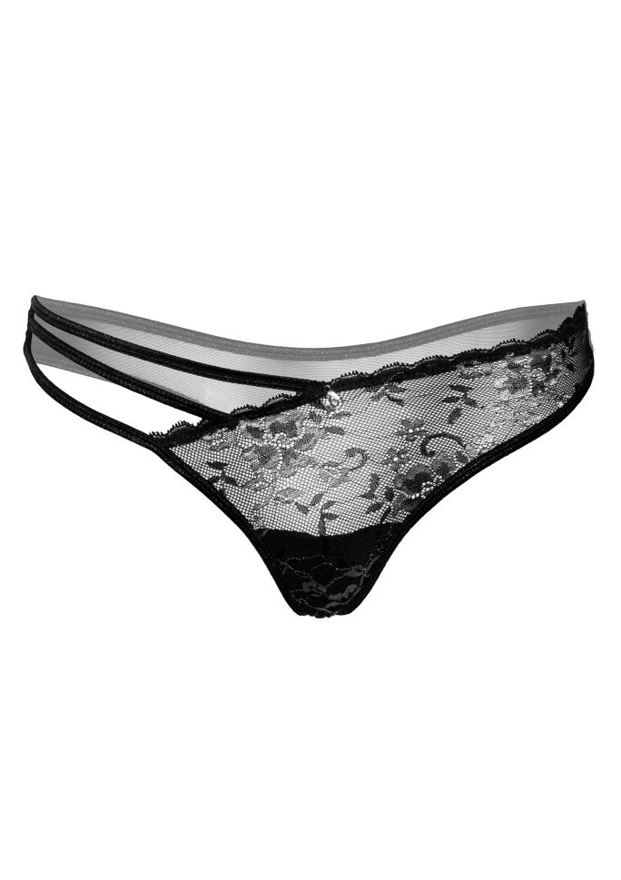 Floral lace string, Daring Intimates, black - XL/XXL - 1 | YEO