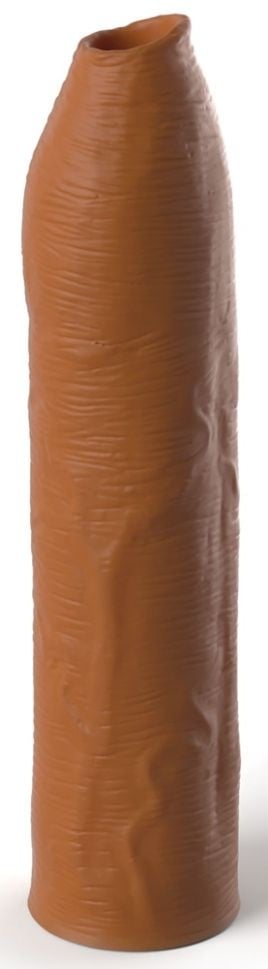 Manșon elastic pentru penis Uncut Silicone Penis Enhancer, Tan (17.8 cm)