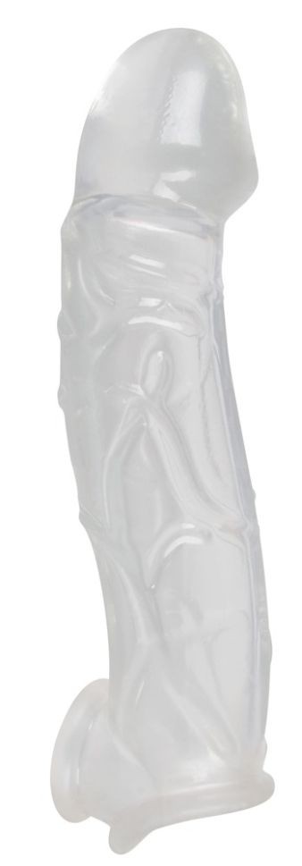 Manson transparent Penis Sleeve with extension and ball ring (23 cm)