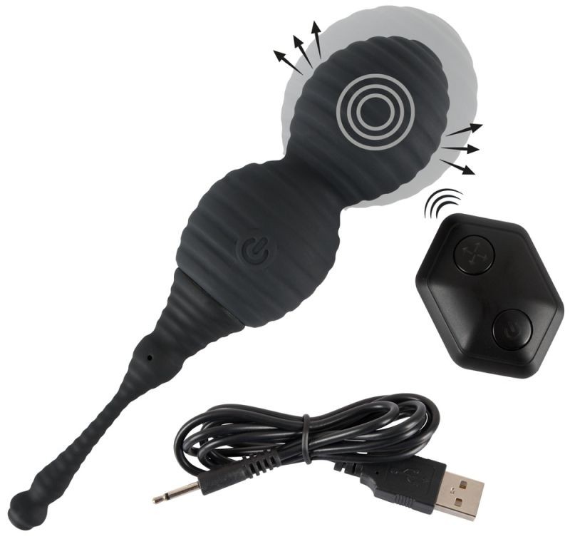 Ou vibrator gonflabila si 7 moduri de vibrație Inflatable + Remote Control Love Balls - 2 | YEO