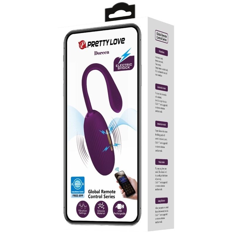 Ou vibrator inteligent Pretty Love - Doreen purple 12 moduri de vibrație și 3 moduri de șoc electric