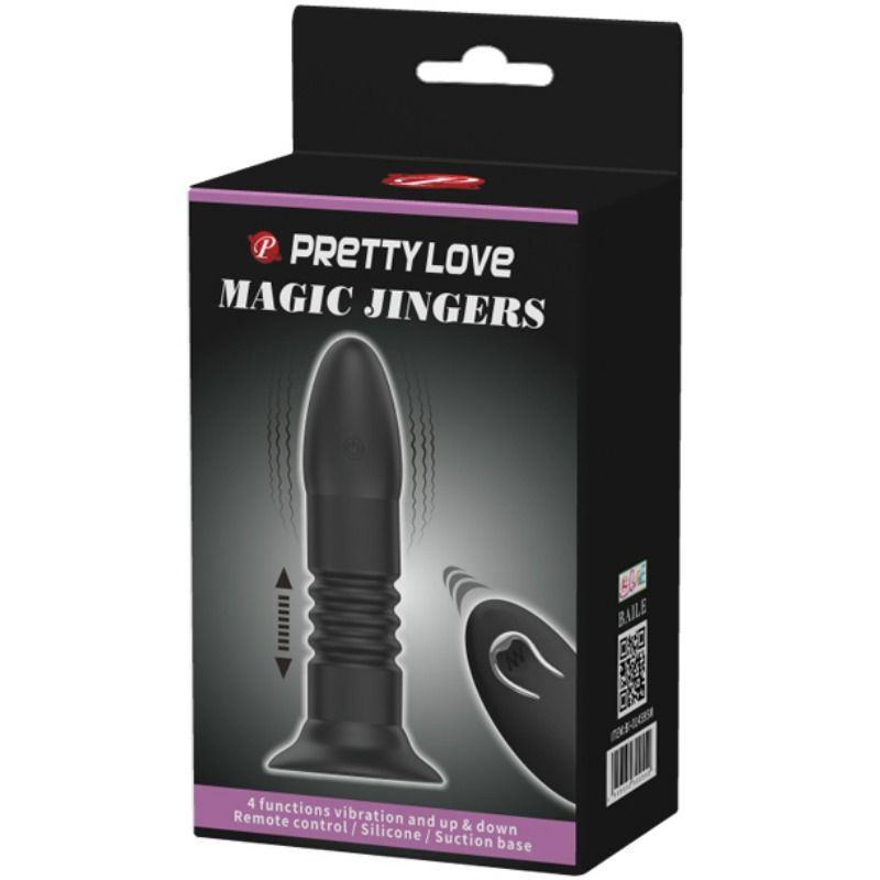 Plug anal din silicon cu 4 functii de vibratie si 4 functii de miscari sus si jos Vibrator Anal Pretty Love Magic Jingers (13.8cm) - 1 | YEO