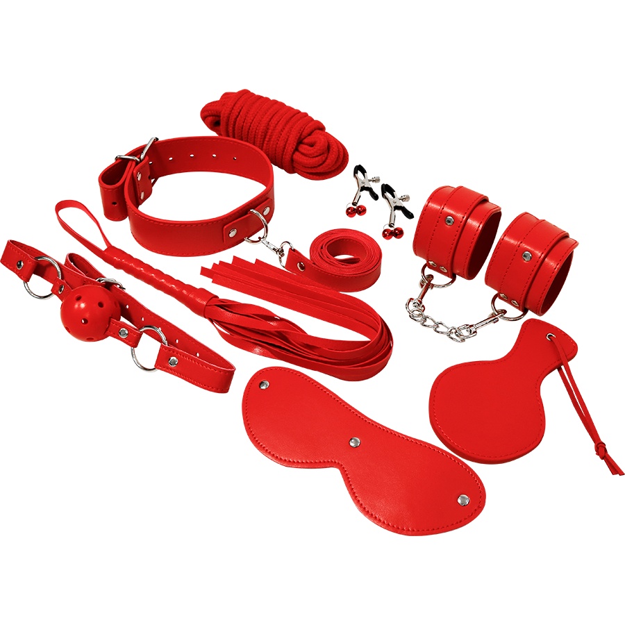 Set 8 piese BDSM Fetish Kit Rosu