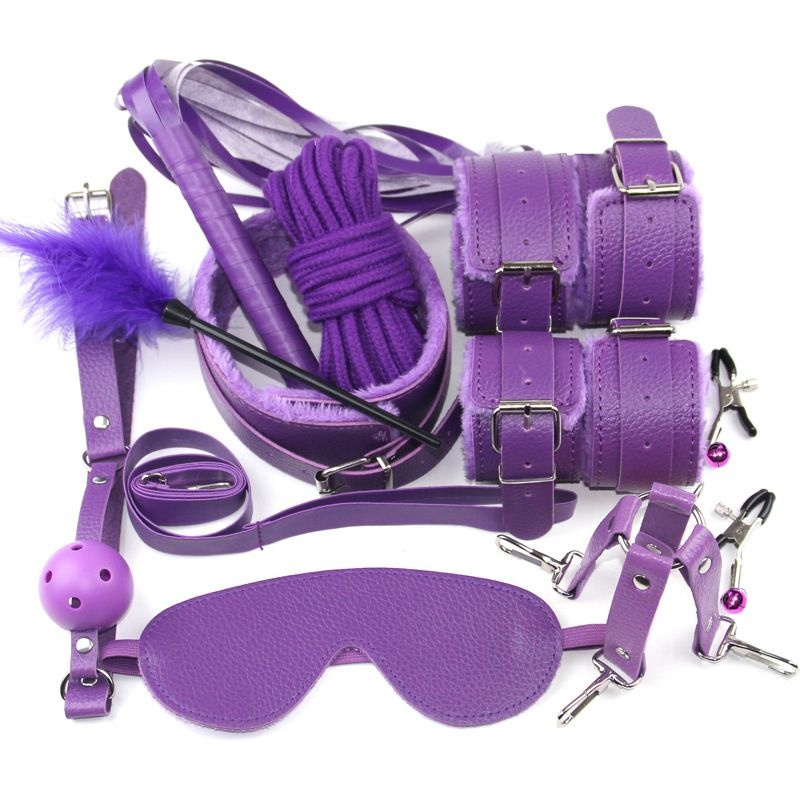 Set complet Bondage format din 10 piese BDSM SET 10 PIECES CONTROL ME, PURPLE