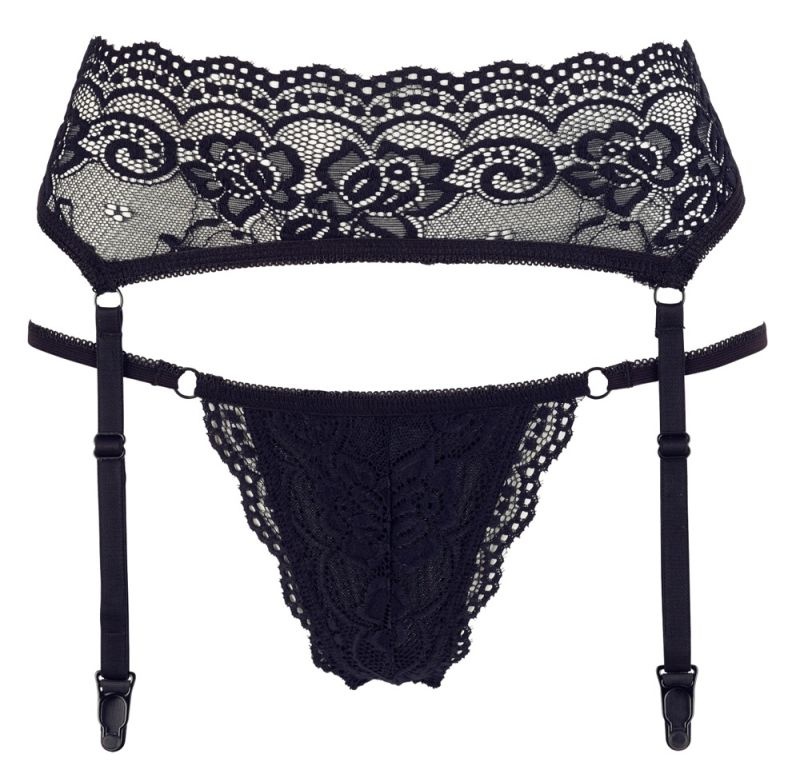 Set portjartier si bikini, Cotteli, negru - S - 1 | YEO