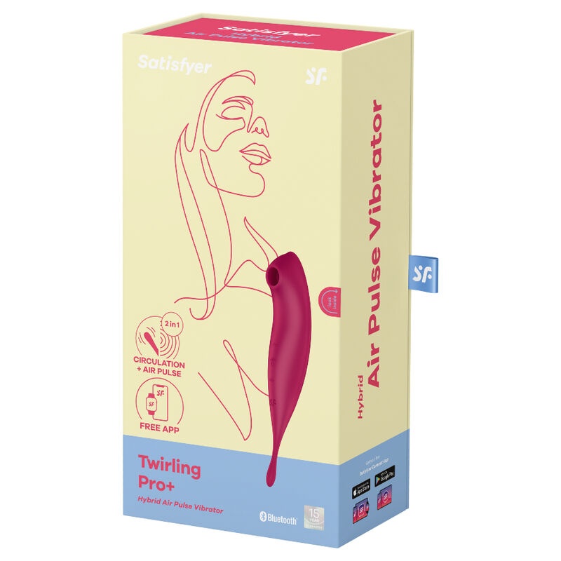 Stimulator inteligent cu unde de presiune si stimulare rotativa Satisfyer Twirling Pro+ culoare Rosu