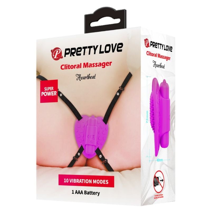 Stimulator pentru clitoris cu 10 functii de vibratie Pretty Love Heartbeat Clitoral Massager (7.2cm)