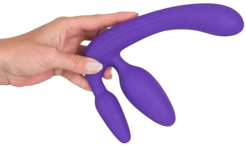 Strap-On fara curele cu Tripla Stimulare anal si vaginal