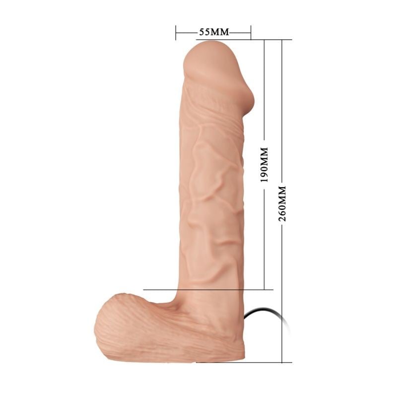 Strap-on reglabil pentru femei cu vibrator 26cm