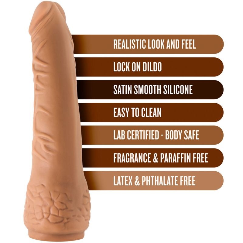 THE REALM DRAKEN LOCK ON DILDO MOCHA 18.75cm - 2 | YEO