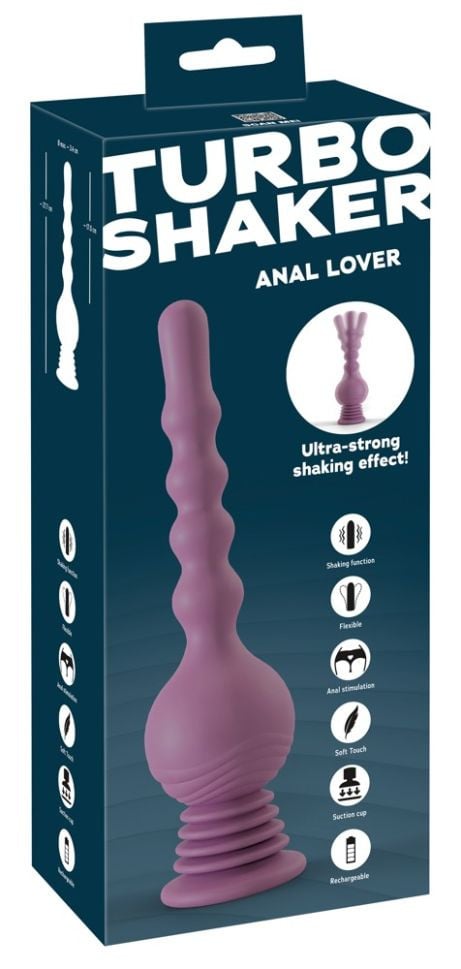 Vibrator anal flexibil, cu ventuza elastica Turbo Shaker Anal Lover ( 27,7 cm)