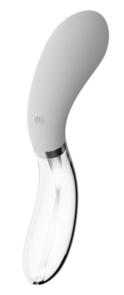 Vibrator curbat cu 10 moduri de vibrație Curve LED Vibrator (20,5 cm) Glass/Silicone