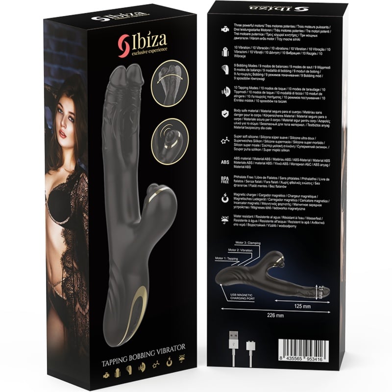 Vibrator Dublu Ibiza - Two Dragons Double Vibrator Black