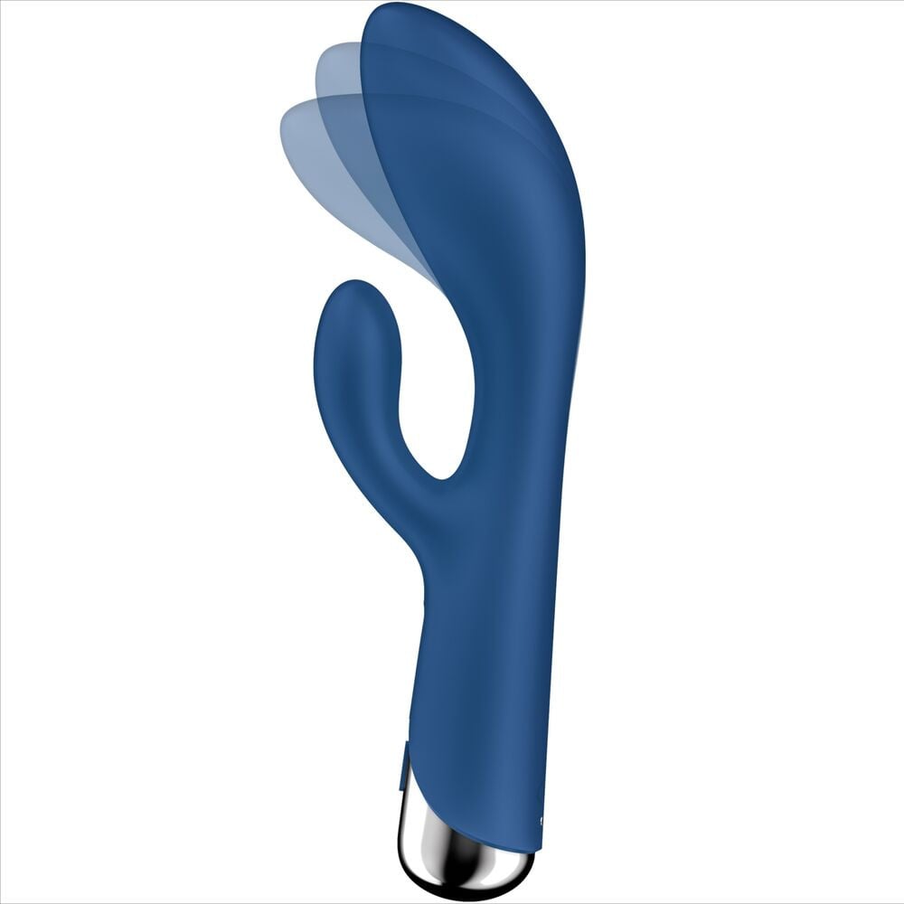 Vibrator iepure cu 12 programe de vibrații intense Satisfyer Spinning Rabbit 1, blue (20cm)