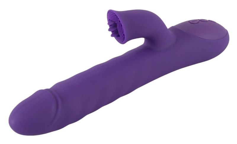 Vibrator iepure cu gland, 3 „limbi” Thrusting & Rotating (24.7cm) - 1 | YEO