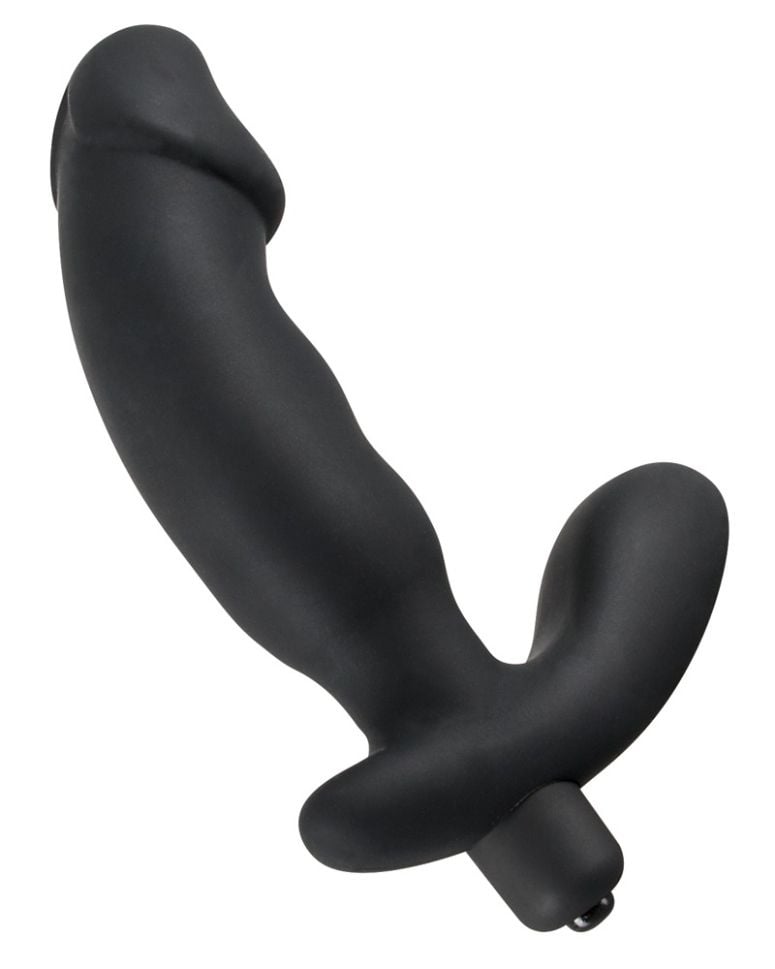 Vibrator negru cu ax ușor ondulat și gland mare la vârf Prostate Vibrator (15 cm) - 3 | YEO