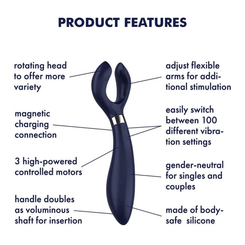 Vibrator pentru cupluri Satisfyer Partner Multifun 3 (blue) 23cm - 2 | YEO