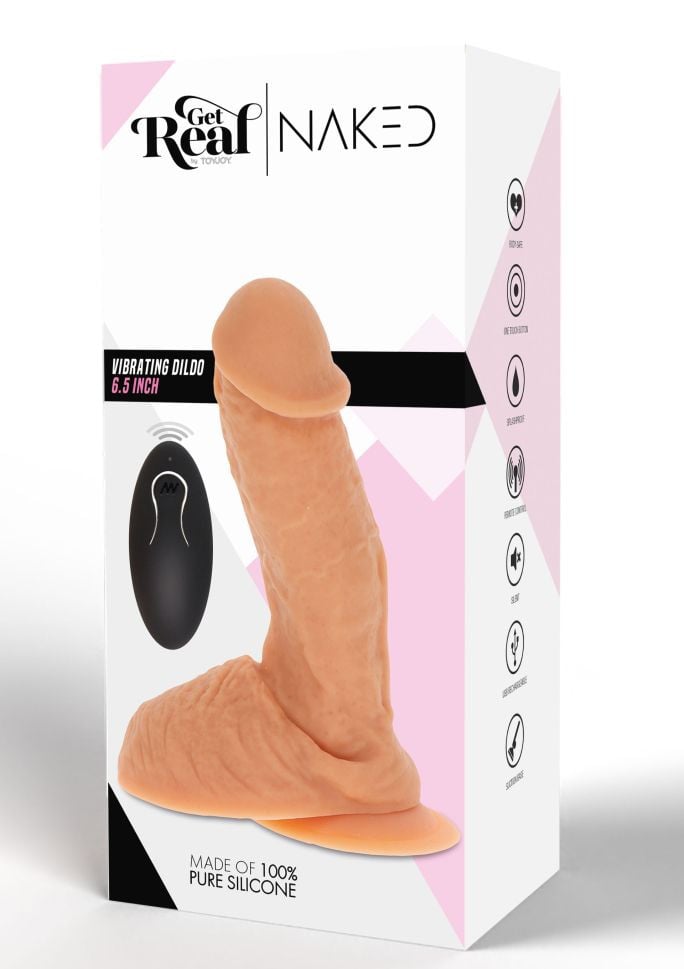 Vibrator realistic din colectia Get Real cu 6 moduri de vibratii Vibrating Dildo (17 cm )