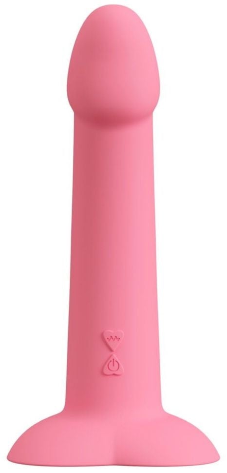 Vibrator Silicon Heart Guy Pink 19cm