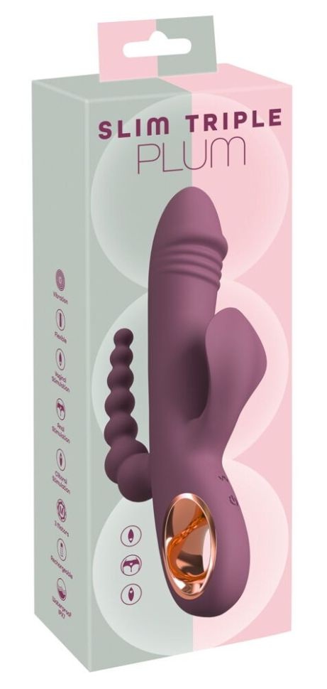 Vibrator Slim Triple Plum