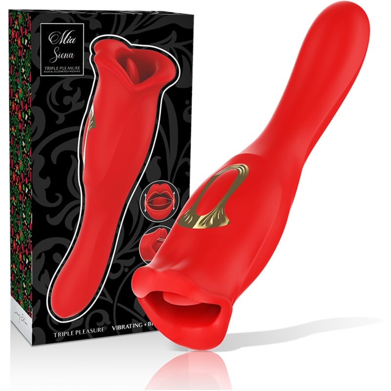 Vibrator stimulator clitoris Mia Siena Triple Pleasure Vibrating + Biting