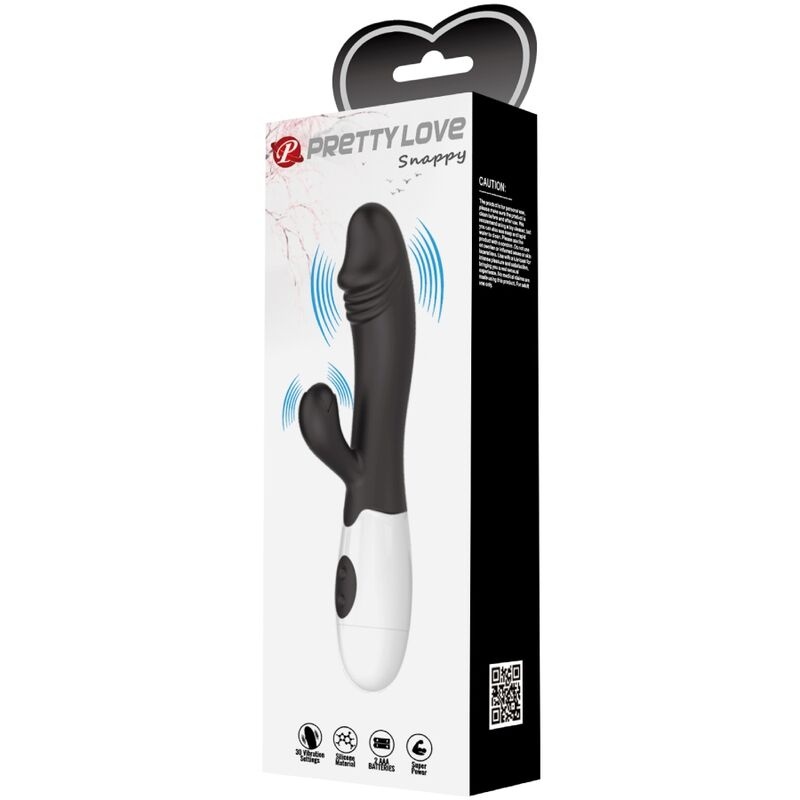 Vibrator stimulator punct G si clitoris Pretty Love - Snappy G-Spot Negru 30 funcții de vibrație