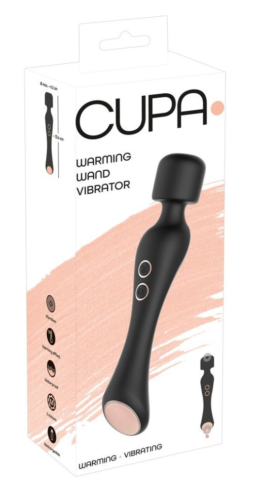 Bagheta de masaj din silicon cu 2 motoare Warming Wand Vibrator (22.6cm)