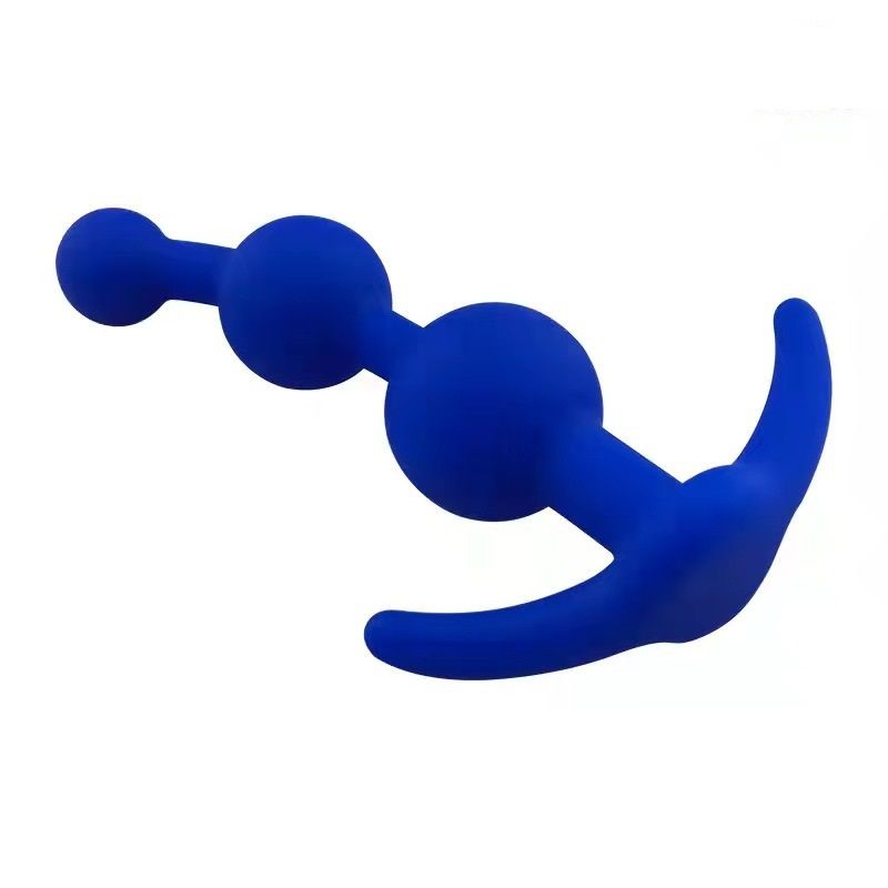 Bile anale din silicon Anal Balls Iuzzo, Silicone Blue, 13 cm